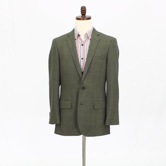 J. Crew Ludlow 40R Green Check 2-Button Sport Coat Blazer Jacket T536